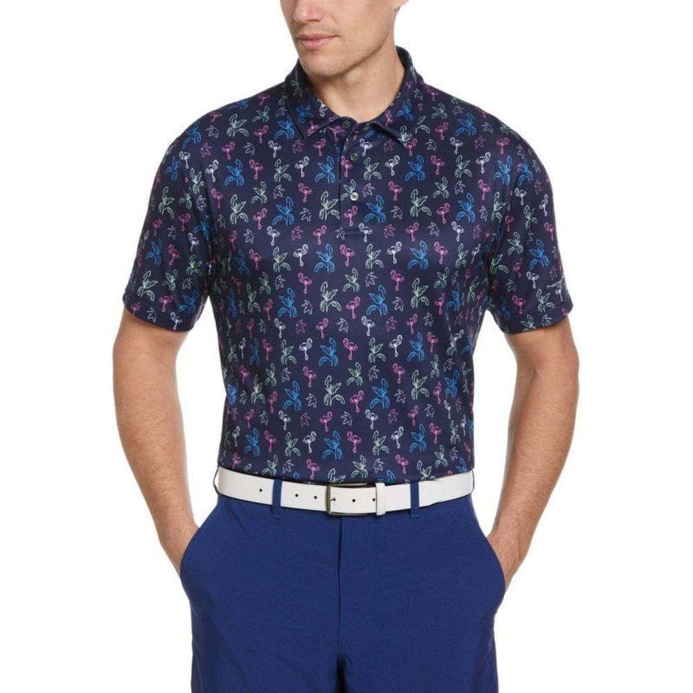 Jack Nicklaus Flamingo Printed Short Sleeve Polo Shirt